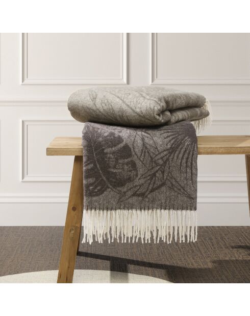 Taupefarbenes gewebtes Plaid Ariel - 130x180 cm