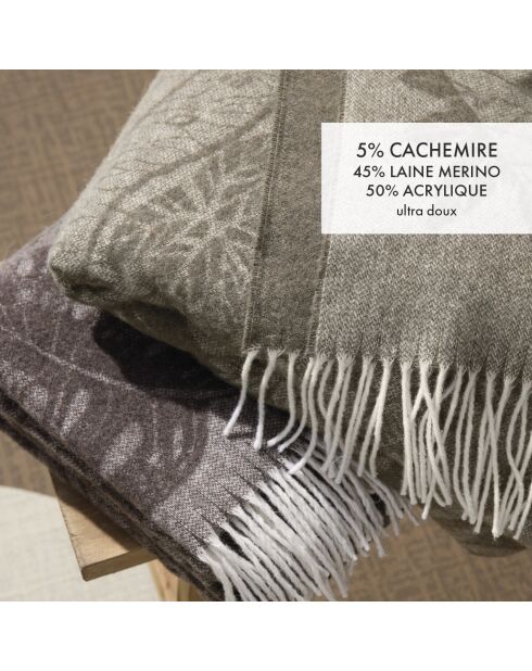 Taupefarbenes gewebtes Plaid Ariel - 130x180 cm