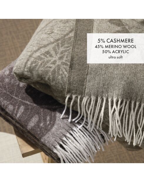 Taupefarbenes gewebtes Plaid Ariel - 130x180 cm