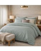 Drap plat en percale de coton uni horizon