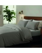 Drap plat satin de coton Annecy taupe - 240x300 cm