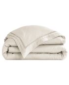 Housse de couette en satin brodé Dolly ivoire