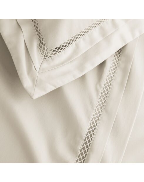 Housse de couette en satin brodé Dolly ivoire