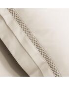 Housse de couette en satin brodé Dolly ivoire