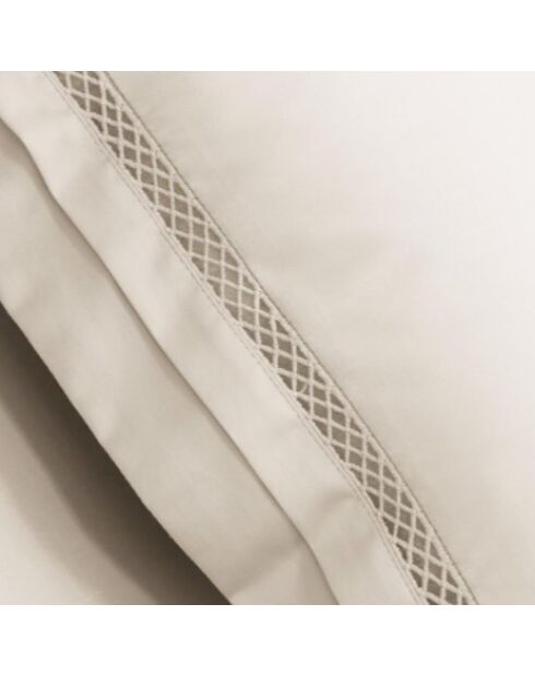 Housse de couette en satin brodé Dolly ivoire