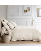 Housse de couette en satin brodé Dolly ivoire