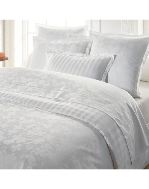 Fodera in raso di cotone intrecciato Jacquard bianco Jacquard - 43x210 cm