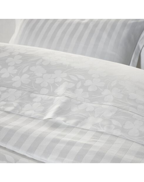 Fodera in raso di cotone intrecciato Jacquard bianco Jacquard - 43x210 cm