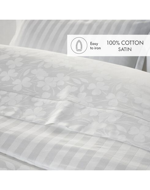 Fodera in raso di cotone intrecciato Jacquard bianco Jacquard - 43x210 cm