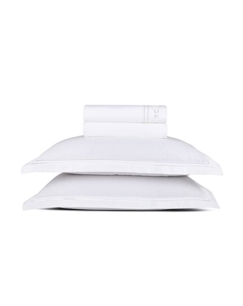 Bel set di mini federe rettangolari in raso di cotone bianco - 150x200 cm