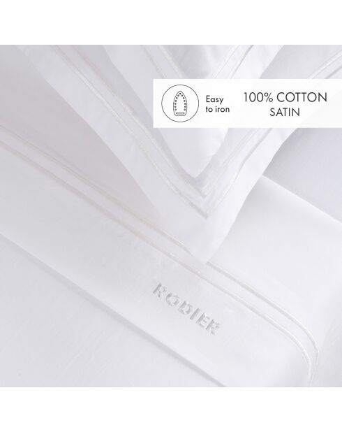 Bel set di mini federe rettangolari in raso di cotone bianco - 150x200 cm
