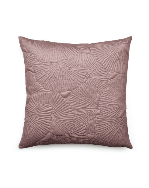 Fluwelen kussenhoes met oudroze bloemmotief - 45x45 cm