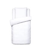 Housse de couette + taie d'oreiller en satin de coton Uni blanches - 140x200 cm