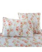 Housse de couette Mila satin imprimée fleurs rouges