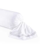 Bonita funda de satén de algodón gris/blanco - 43x210 cm
