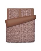 Housse de couette + 2 taies d'oreiller en satin de coton Floréal terracotta