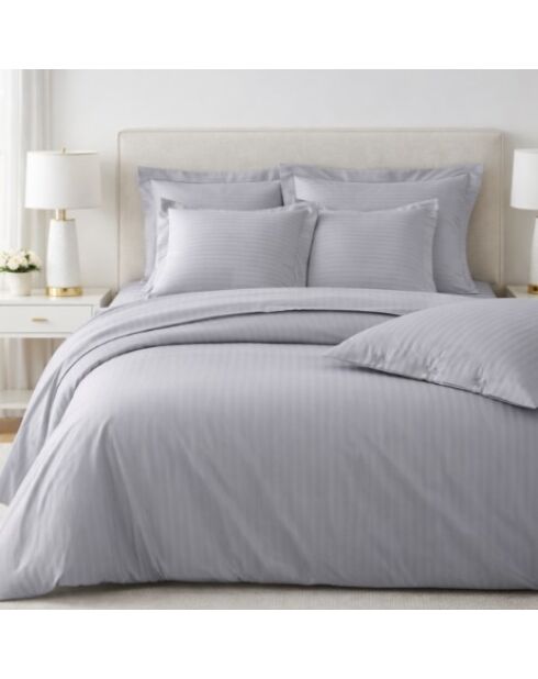 Taie de traversin en satin de coton perle - 86x185cm