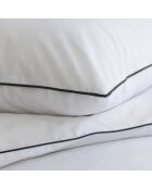 Housse de couette blanche à passepoil noir - 240x260cm