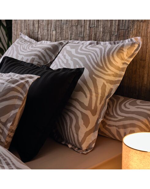 Custodia Evasion in raso di cotone zebrato taupe - 43x210 cm
