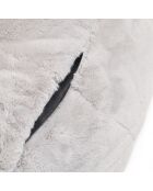 Fodera per pouf senza morbida imbottitura in pelliccia sintetica grigia - 130x80 cm