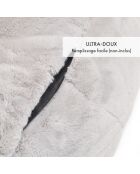 Fodera per pouf senza morbida imbottitura in pelliccia sintetica grigia - 130x80 cm