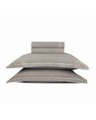 Bel set di lenzuola rettangolari in raso di cotone tortora - 180x200 cm