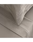 Bel set di lenzuola rettangolari in raso di cotone tortora - 180x200 cm