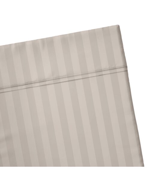 Katoensatijn laken Dobby Stripe Jacquard taupe - 240x300 cm