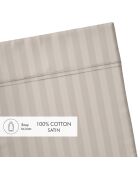 Katoensatijn laken Dobby Stripe Jacquard taupe - 240x300 cm