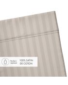 Katoensatijn laken Dobby Stripe Jacquard taupe - 240x300 cm