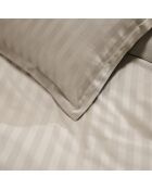 Katoensatijn laken Dobby Stripe Jacquard taupe - 240x300 cm