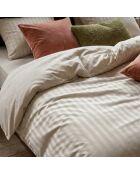 Katoensatijn laken Dobby Stripe Jacquard taupe - 240x300 cm
