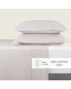 Ensemble de draps Maxi taie rectangle  en coton percale Nantes taupe