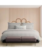Ensemble de draps Maxi taie rectangle  en coton percale Nantes taupe