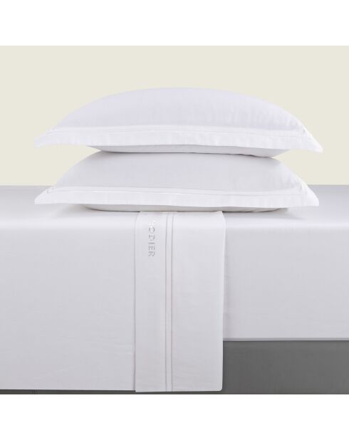 Bel set di lenzuola rettangolari in raso di cotone bianco - 180x200 cm