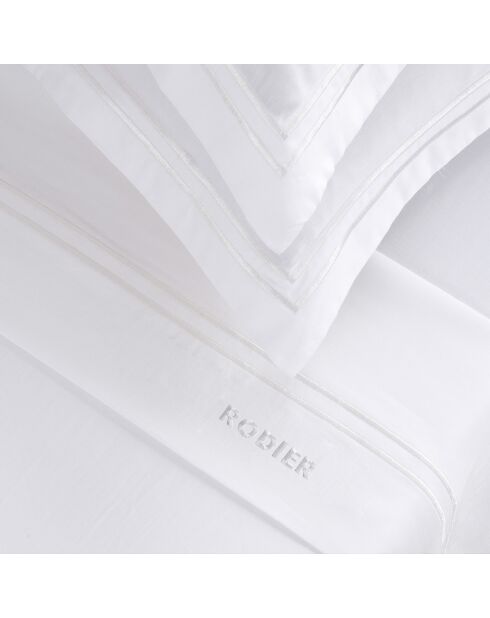 Bel set di lenzuola rettangolari in raso di cotone bianco - 180x200 cm
