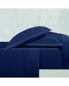 Ensemble de draps Mini satin de coton Uni 1 baratta bleu 11 - 150x200 cm