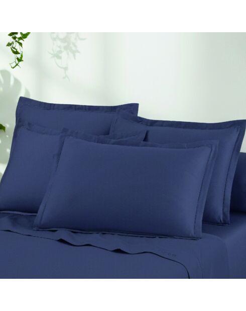 Maxi-Bettwäscheset, quadratisch, Kissenbezug aus Baumwollsatin, Uni 1, baratta blau 06