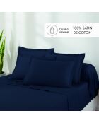 Maxi-Bettwäsche-Set, rechteckig, Kissenbezug aus Baumwollsatin, Uni 1, baratta blau 11