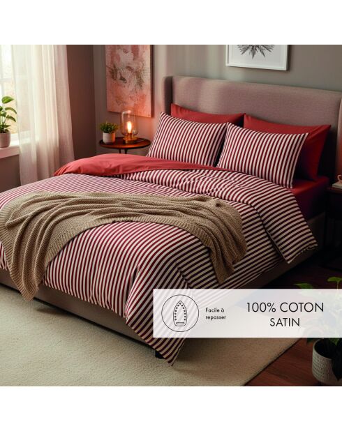Custodia Ysaline in raso di cotone rosso - 43x210 cm
