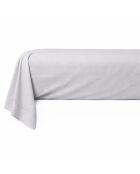 Taie de traversin en percale de coton uni platinium - 86x185cm