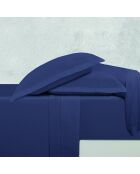 Ensemble de draps Maxi taie rectangle satin de coton Uni 1 baratta bleu 06