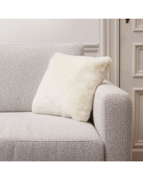 Housse de coussin imitation fourrure blanche - 40x40 cm
