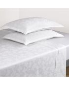 Ensemble de draps taie rectangle en satin de coton tissé Jacquard Jacquard blanc - 180x200 cm