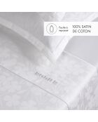 Ensemble de draps taie rectangle en satin de coton tissé Jacquard Jacquard blanc - 180x200 cm