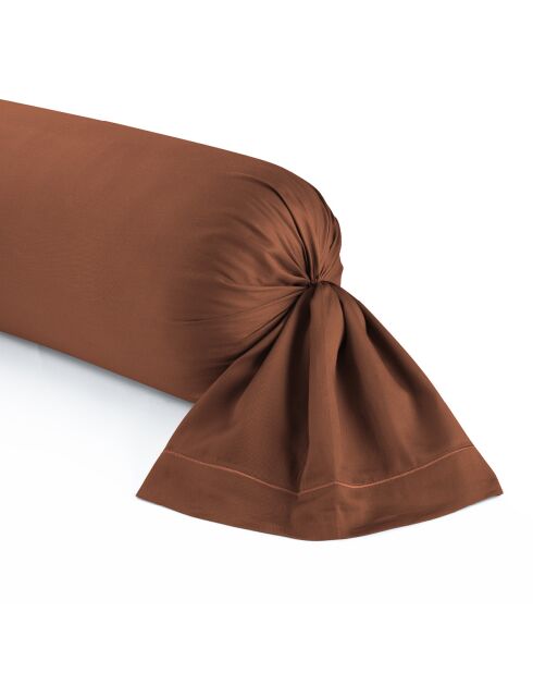 Funda de cojín Floréal de satén de algodón terracota 01 - 43x210 cm