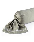 Custodia Annecy in raso di cotone bianco/tortora - 43x210 cm