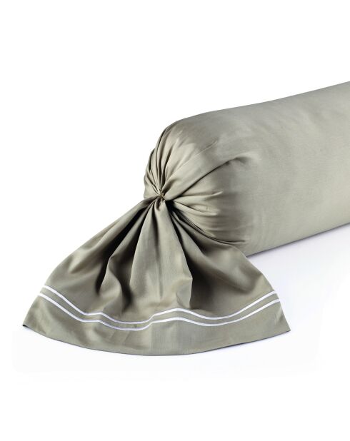 Custodia Annecy in raso di cotone bianco/tortora - 43x210 cm