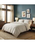 Taie de traversin en satin de coton Crochet graphique taupe - 43x210 cm