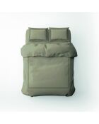Housse de couette + 2 taies d'oreiller 63x63 satin de coton Annecy taupe